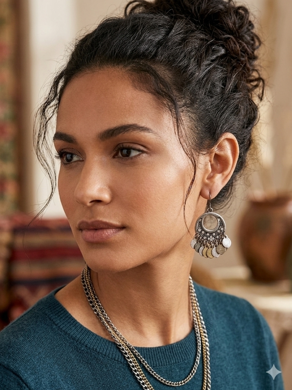 Maurices Silver Coin Drop Earrings with Textured Discs
